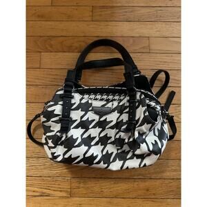 Simply Vera Vera Wang Black White Houndstooth Satchel Shoulder Bag Purse